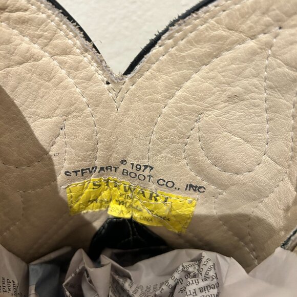 Vintage Stewart Boot Co. Men’s Cowboy Boots – Size 11.5D – Black Leather Western - Picture 6 of 7